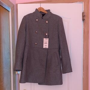 Zara Gray Double-Breasted Coat